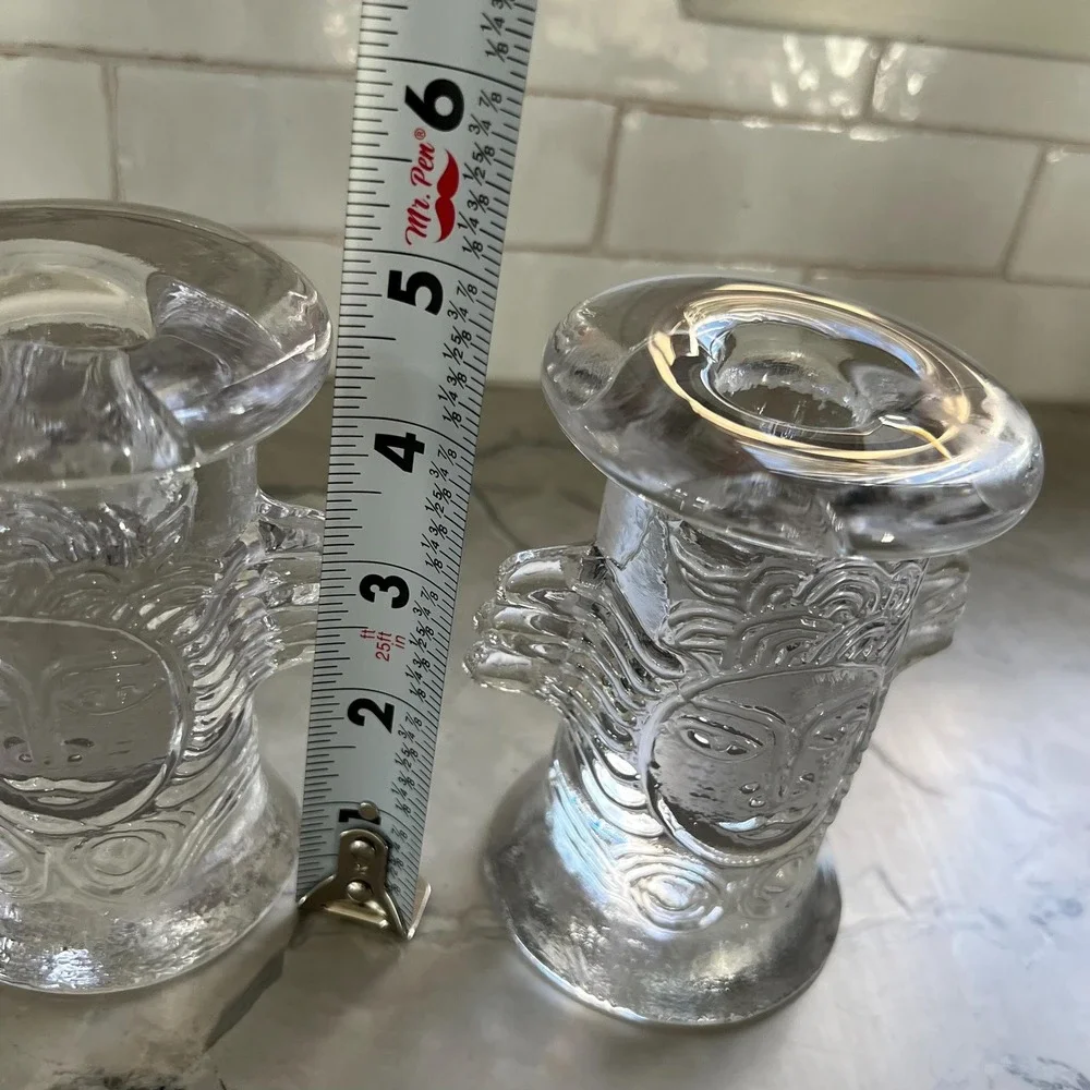Collection of 5 VTG‎ Bertil Vallien Kosta glass Angel candle holders Sweden 70s